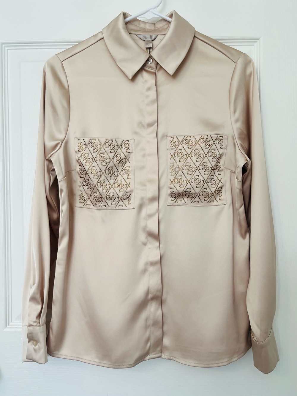 Guess Satin Button-Up Blouse (XS)